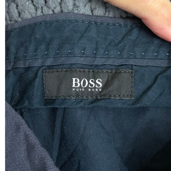 Hugo Boss Dress Pants 34 R Men's 100% Virgin Wool | Blue Business Wear Slacks - Picture 3 of 11